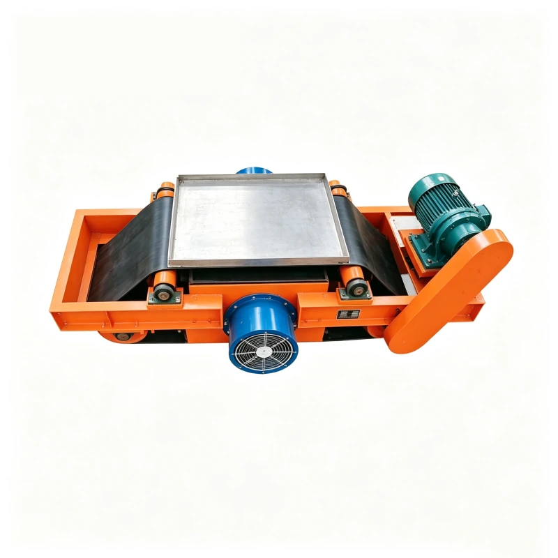 Top configuration view of air-cooled self-unloading suspended electromagnetic separator