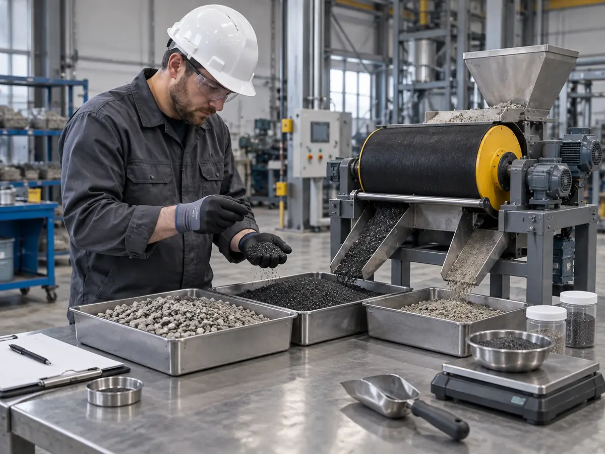 Material testing for magnetic separator selection and validation
