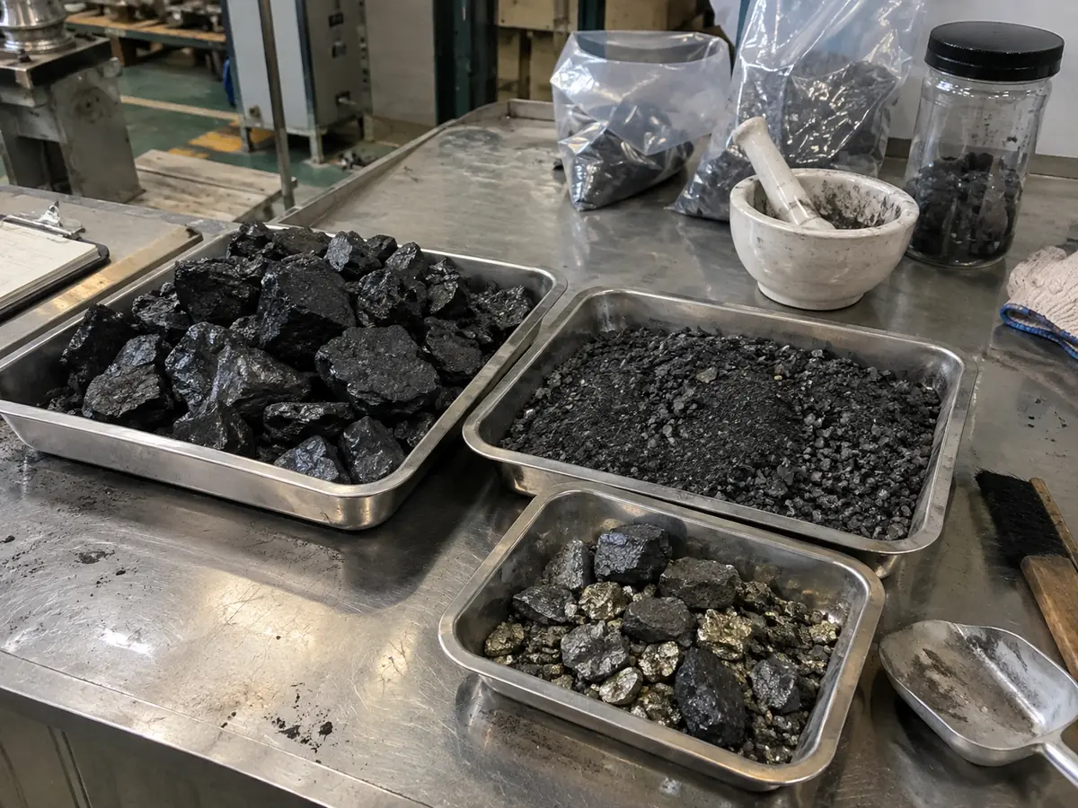 Material sample trays prepared for representative magnetic separation testing.