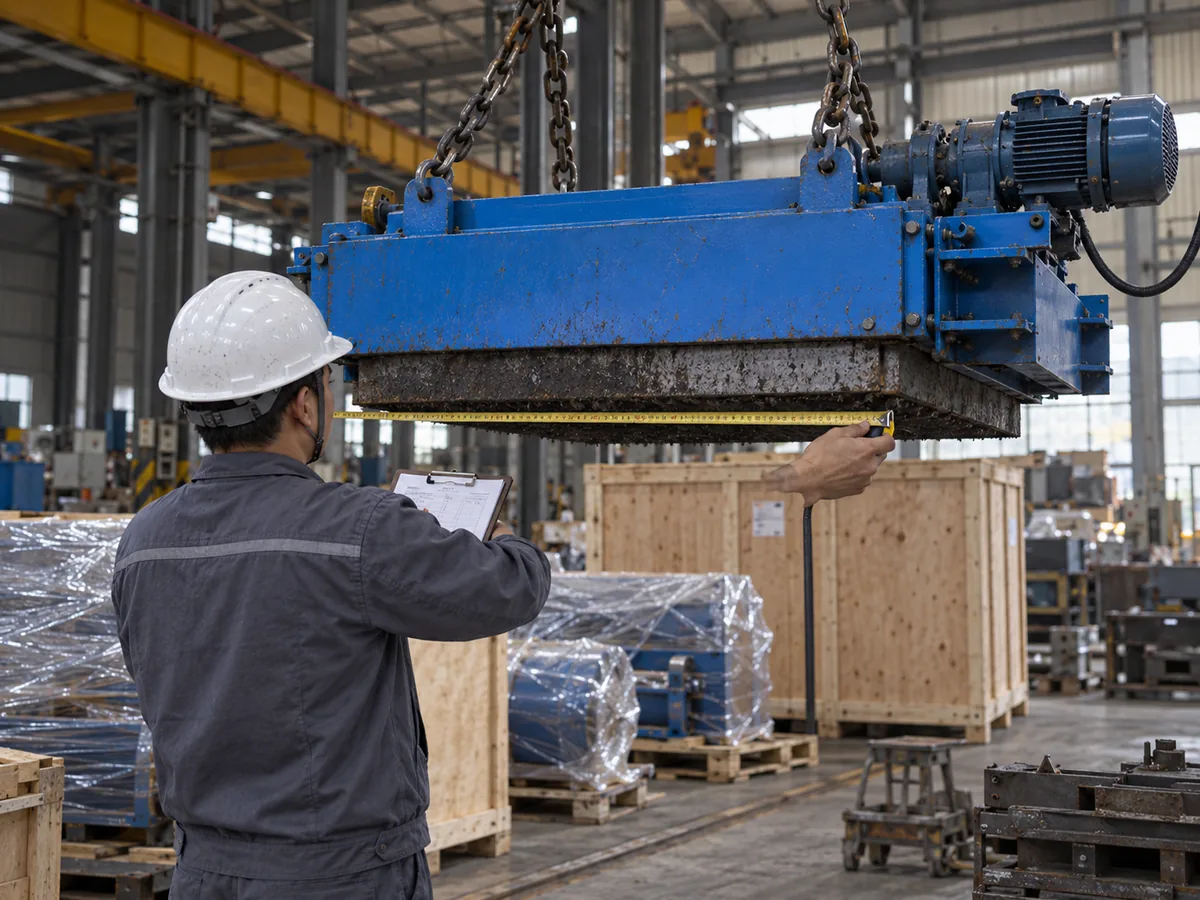 Werksabnahmeprüfung eines Magnetabscheiders vor dem Verpacken