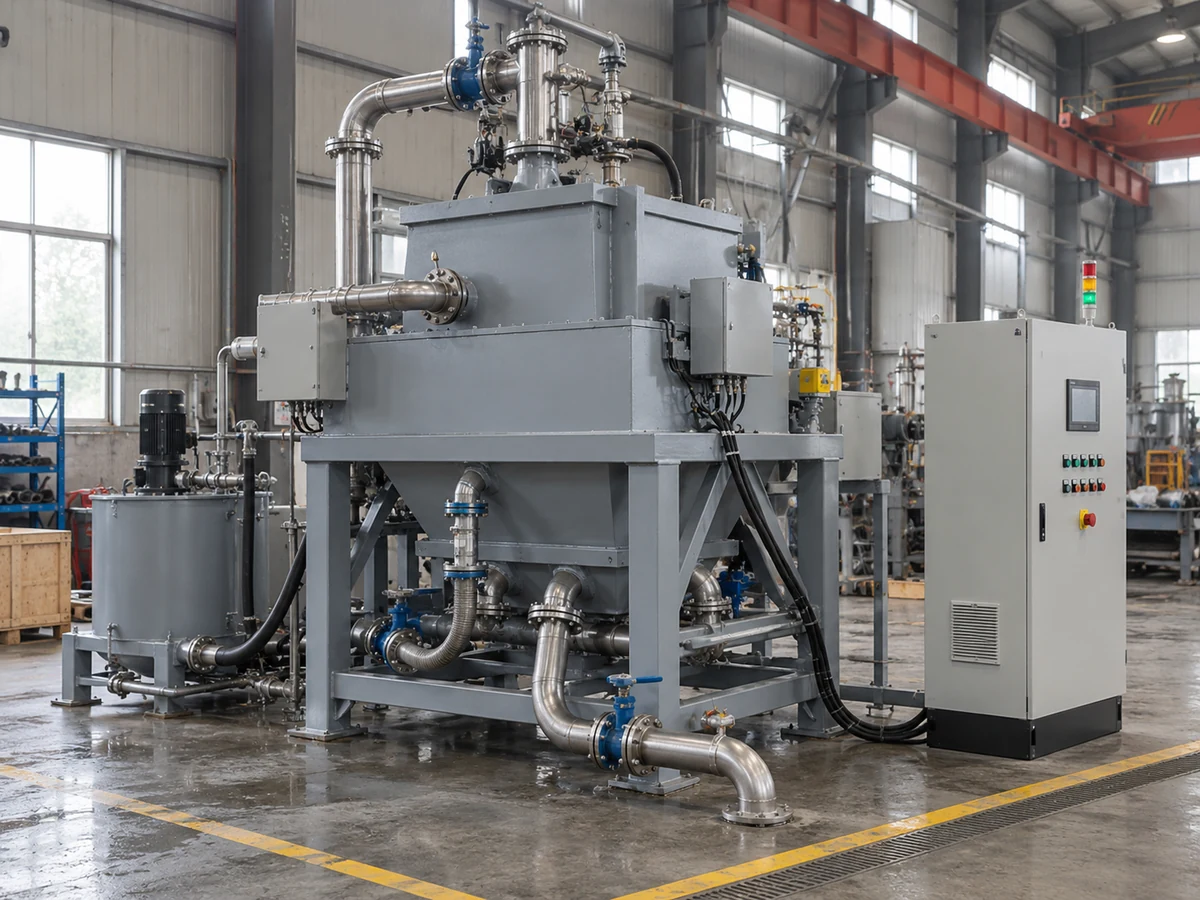 High-gradient magnetic separation equipment assembled in a Chinese industrial workshop