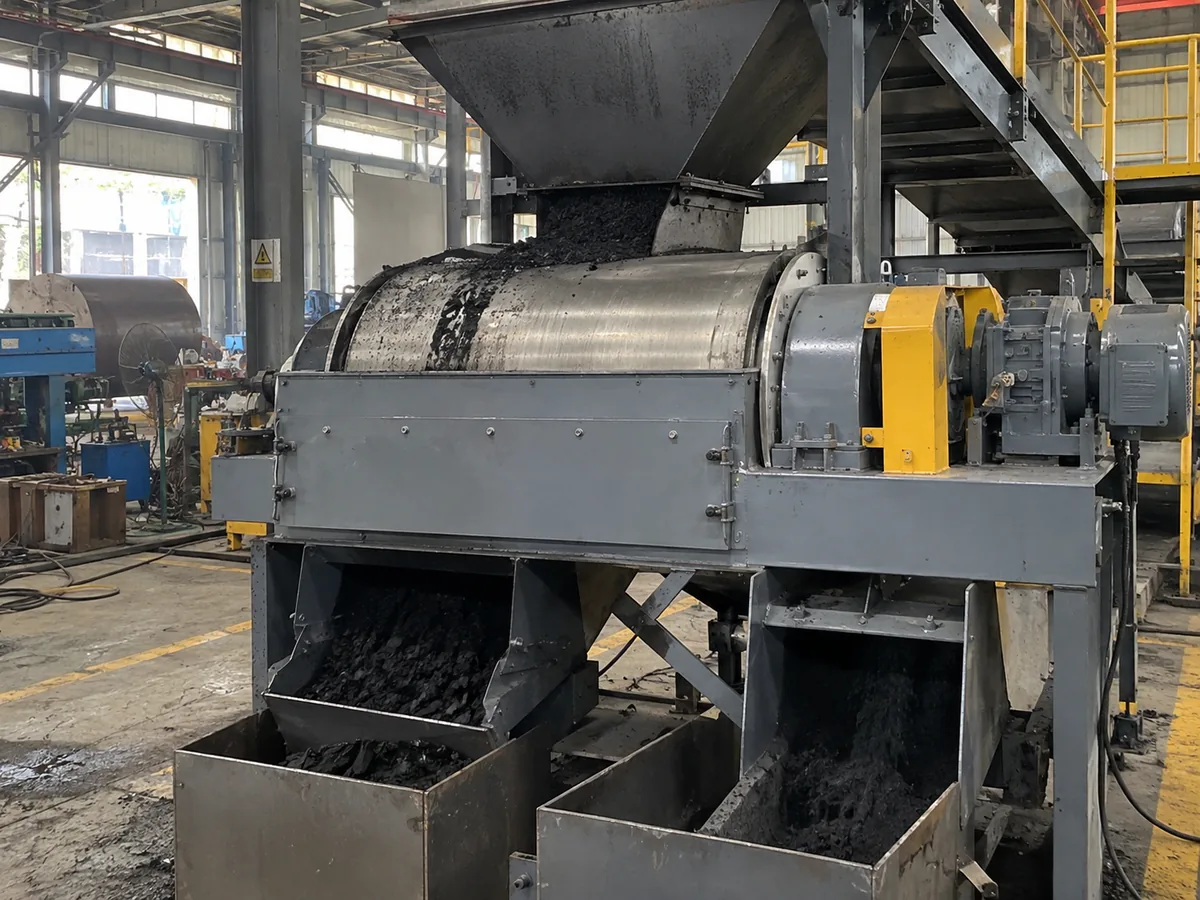 Conceptual magnetic drum separator handling controlled coal feed