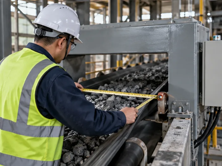 Representative technician site review for conveyor dimensions and LJT-E installation conditions
