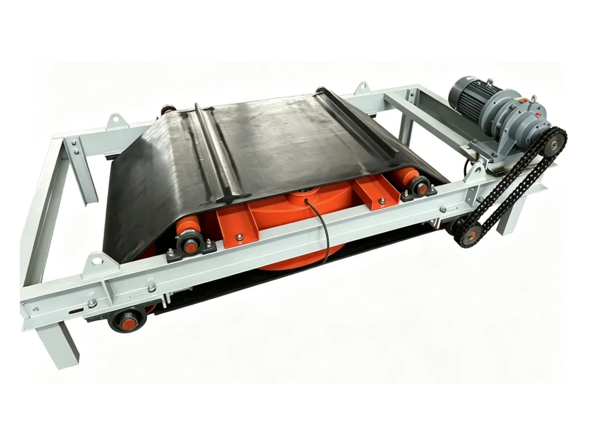 Coverlan self-cooled self-unloading suspended electromagnetic separator