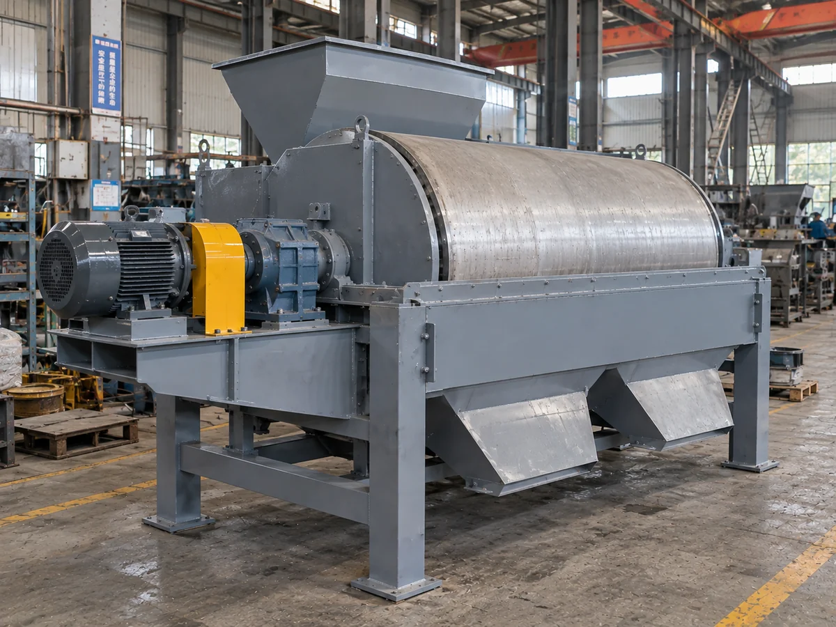 Conceptual magnetic drum separator for titanium ore magnetic separation